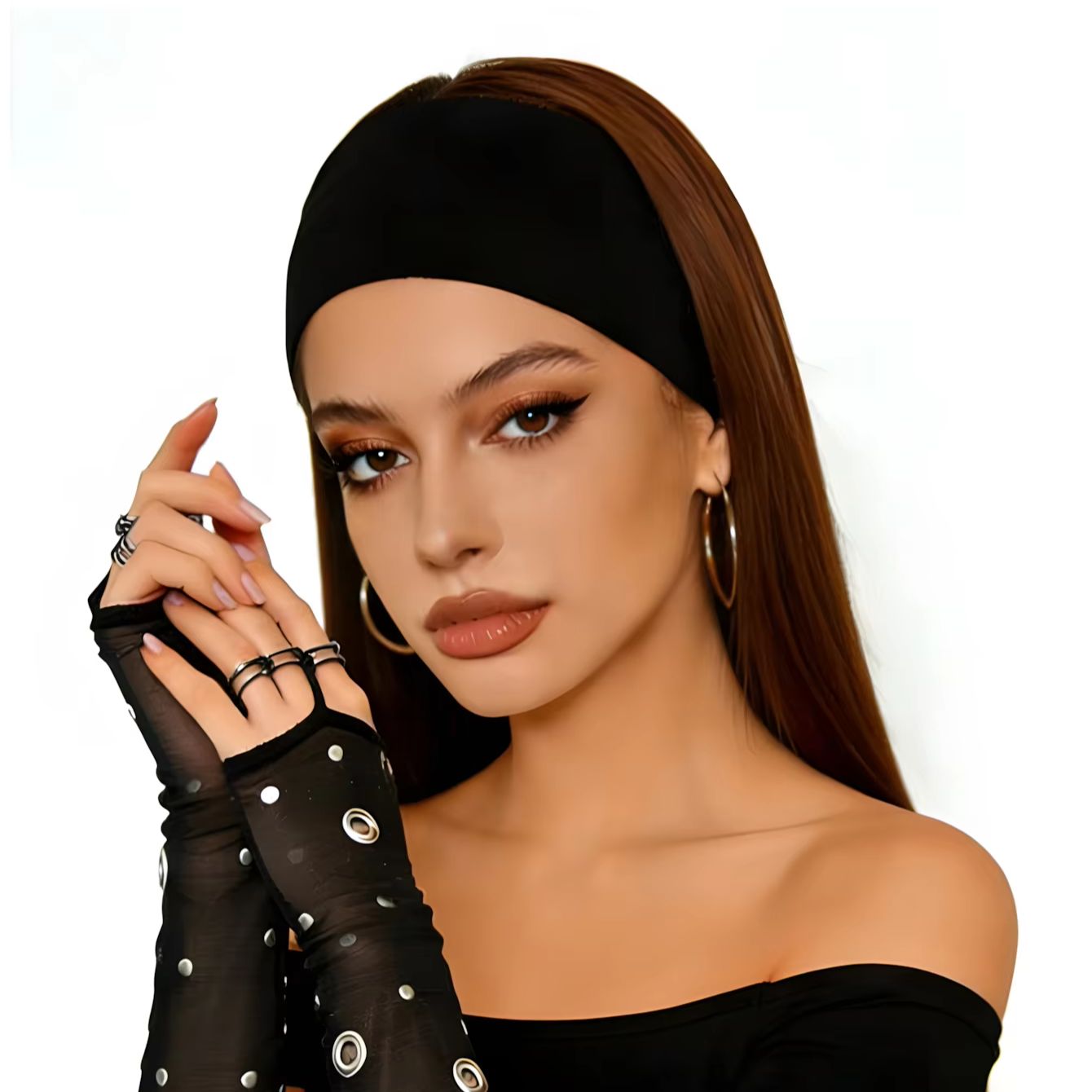 عصابة رأس مثلثة الشكل باللونين - مراجعة Bandana Blank White وسعره