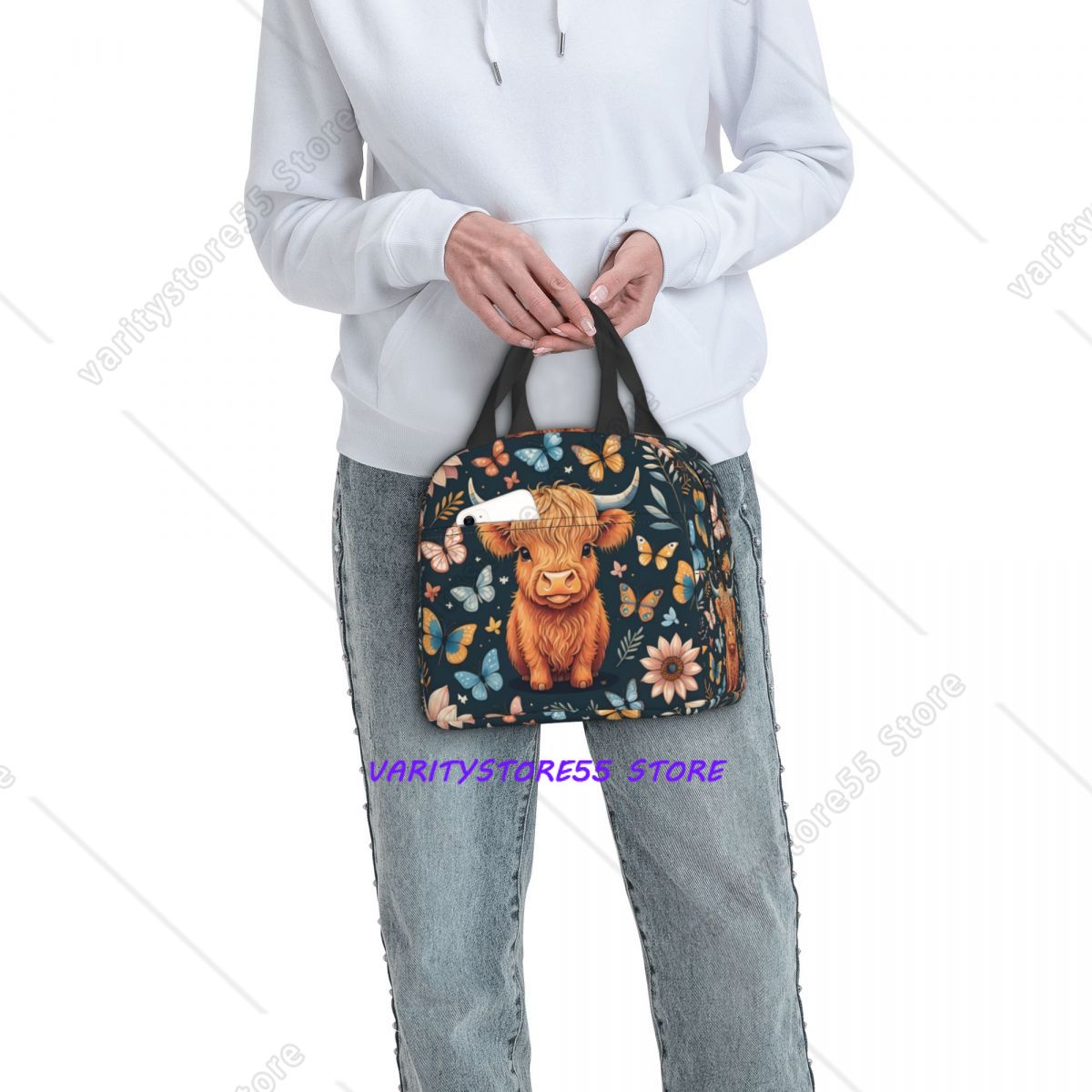 حقيبة غداء مخصصة بتصميم بقرة ه - مراجعة Tote Bag Sublimation وسعره